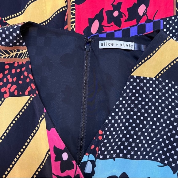 Alice + Olivia Runway Collection- Coco Mock-Wrap Blouson-Sleeve Maxi Dress - Picture 9 of 10